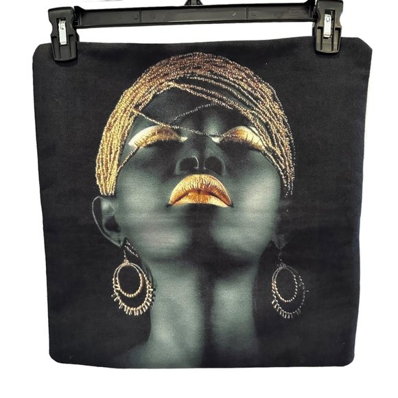 Unbranded 2 Pillowcase Covers Black Women Art African Handmade Zip Closure Home - Picture 1 of 6